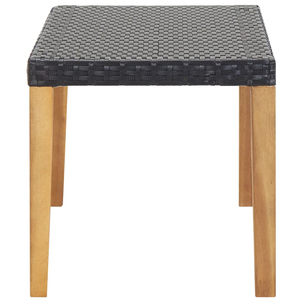 Thumbnail - vidaXL Gartenbank 120 cm Schwarz Poly Rattan und Massivholz Akazie