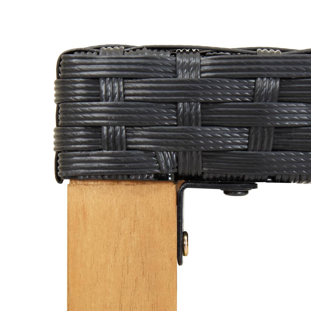 Akacja Solidna ławka ogrodowa 120cm Polirattan Ławka Wielokrotny wybór vidaXL - Zdjęcie 12 z 14