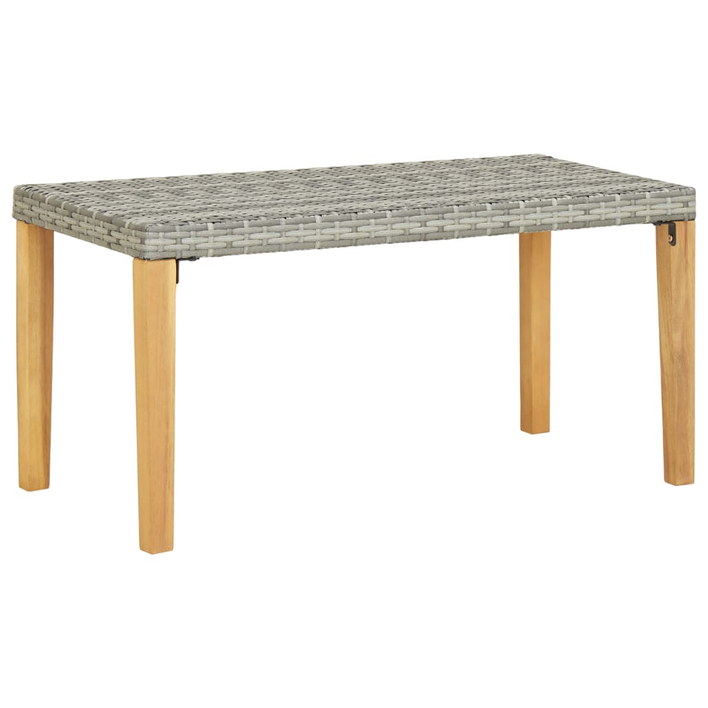 vidaXL Banc de jardin 120 cm Gris Résine tressée et bois d'acacia