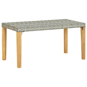 Zahradní lavice 120 cm šedá polyratan a masivní akácie - obrázek 1
