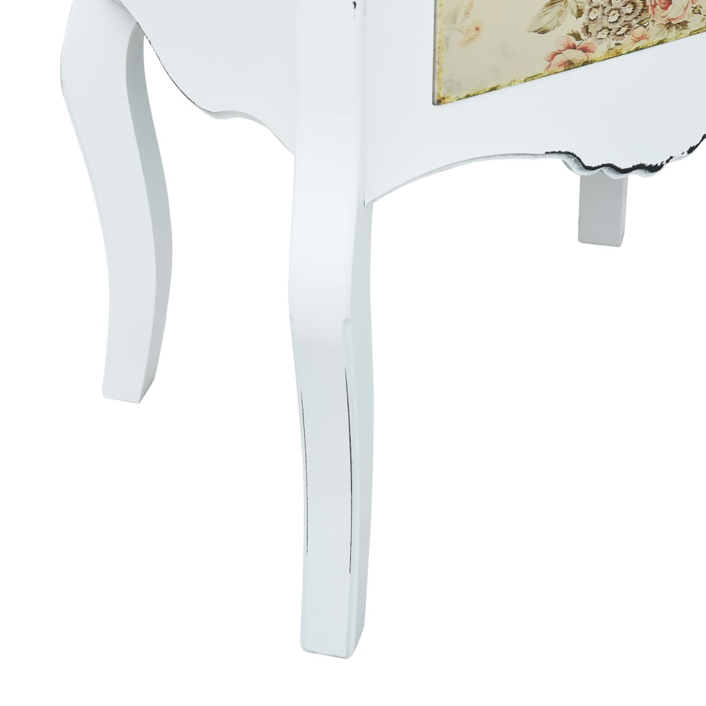  Nočný stolík bielo-hnedý 43x32x65 cm MDF