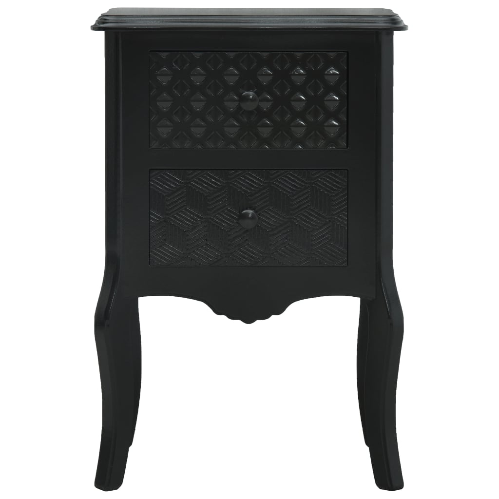 vidaXL Нощно шкафче, черно, 43x32x65 см, МДФ