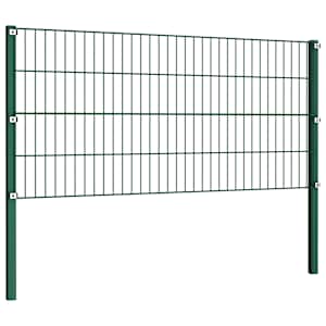 Plotový panel se sloupky železný 522 x 80 cm zelený - obrázek 3