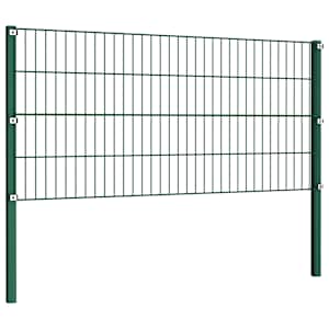 Plotový panel se sloupky železný 867 x 80 cm zelený - obrázek 3