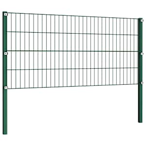 Plotový panel se sloupky železný 1040 x 80 cm zelený - obrázek 3