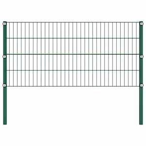 Plotový panel se sloupky železný 1212 x 80 cm zelený - obrázek 2
