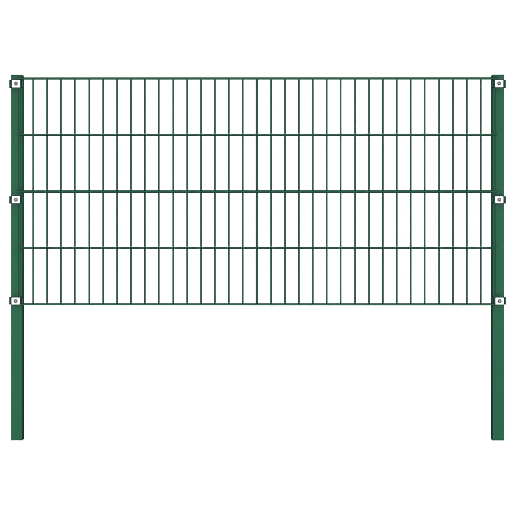 

vidaXL Schuttingpaneel met palen 13,6x0,8 m ijzer groen