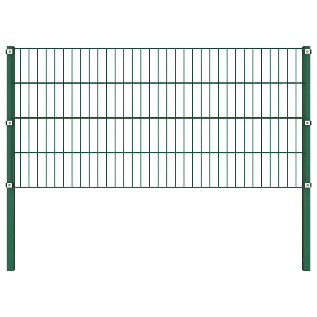 Thumbnail - vidaXL Zaunelement mit Pfosten Eisen 1385 x 80 cm Grün