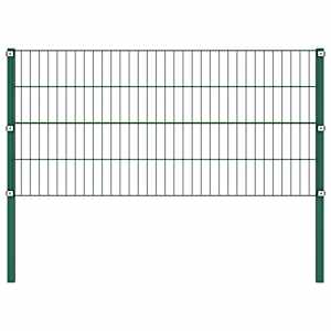 Plotový panel se sloupky železný 1557,5 x 80 cm zelený - obrázek 2