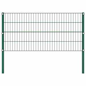 Plotový panel se sloupky železný 1730 x 80 cm zelený - obrázek 2