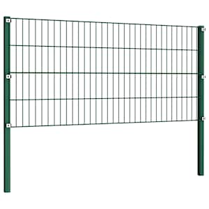 Plotový panel se sloupky železný 1730 x 80 cm zelený - obrázek 3