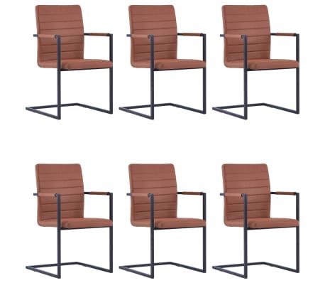 vidaXL Eetkamerstoelen 6 st kunstleer bruin | vidaXL.nl vidaXL Eetkamerstoelen 6 st kunstleer bruin | Retro