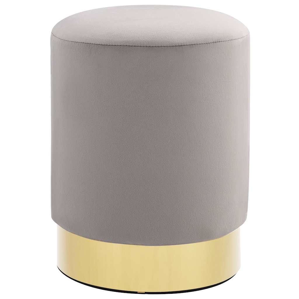 vidaXL Hocker Hellgrau und Golden Samt 28 x 36 cm