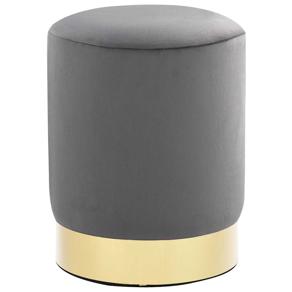 Thumbnail - vidaXL Hocker Dunkelgrau und Golden Samt 28 x 36 cm