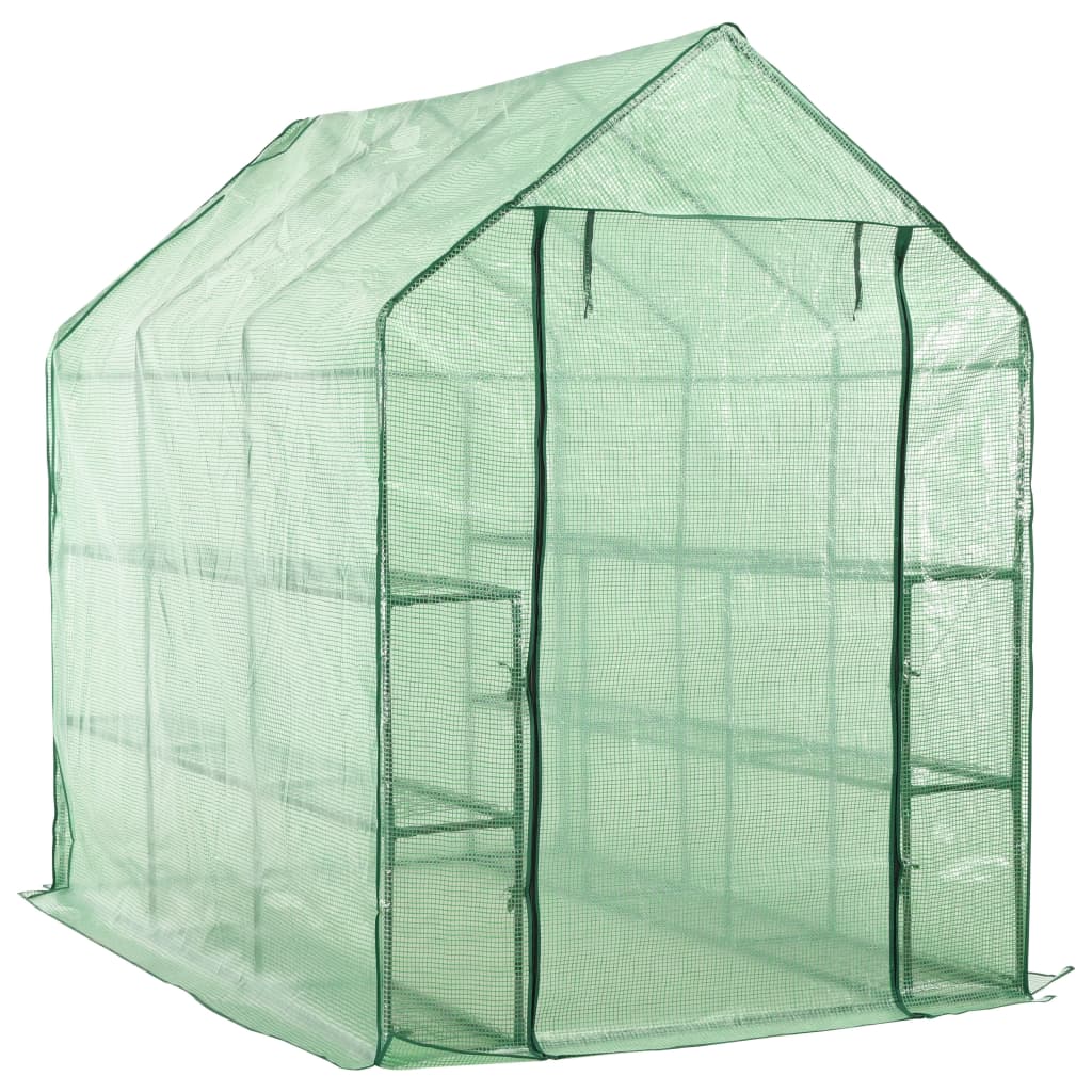 vidaXL ac&eacute;l melegh&aacute;z 12 polccal 143 x 214 x 196 cm