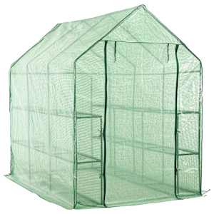 Skleník s 12 policemi ocel 143 x 214 x 196 cm