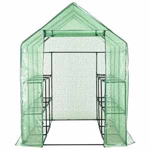 Skleník s 12 policemi ocel 143 x 214 x 196 cm - obrázek 3
