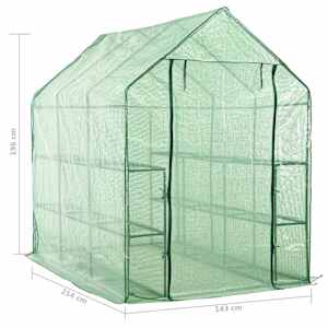 Skleník s 12 policemi ocel 143 x 214 x 196 cm - obrázek 7