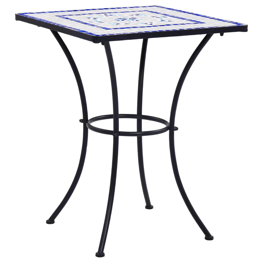 Mozaikový bistro stolek modrobílý 60 cm keramika