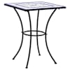 vidaXL mosaiigiga bistroolaud, sinine ja valge, 60 cm, keraamiline