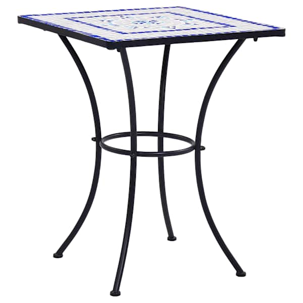 vidaXL mosaiigiga bistroolaud, sinine ja valge, 60 cm, keraamiline