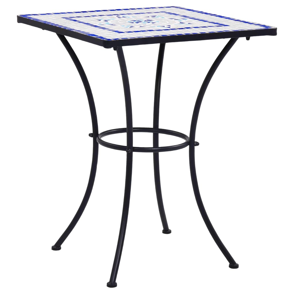 vidaXL Mosaik-Bistrotisch Blau und Weiß 60 cm Keramik