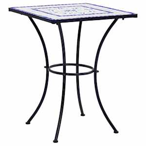 Mozaikový bistro stolek modrobílý 60 cm keramika - obrázek 1