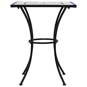 Mozaikový bistro stolek modrobílý 60 cm keramika - obrázek 3