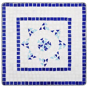 Mozaikový bistro stolek modrobílý 60 cm keramika - obrázek 6