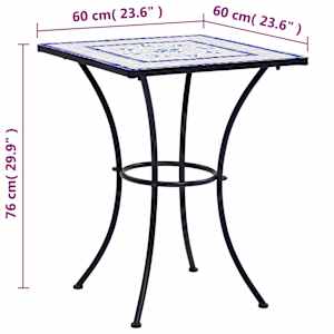 Mozaikový bistro stolek modrobílý 60 cm keramika - obrázek 8