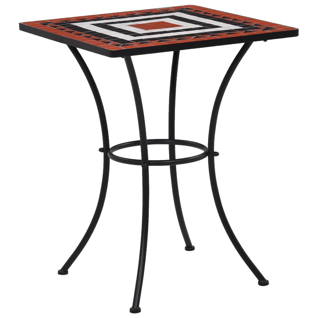 Image of vidaXL Mosaic Bistro Table Terracotta and White 60 cm Ceramic