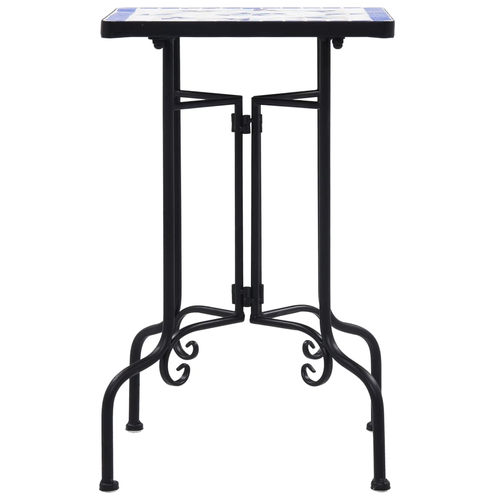 

vidaXL Bijzettafel mozaïek keramiek blauw en wit