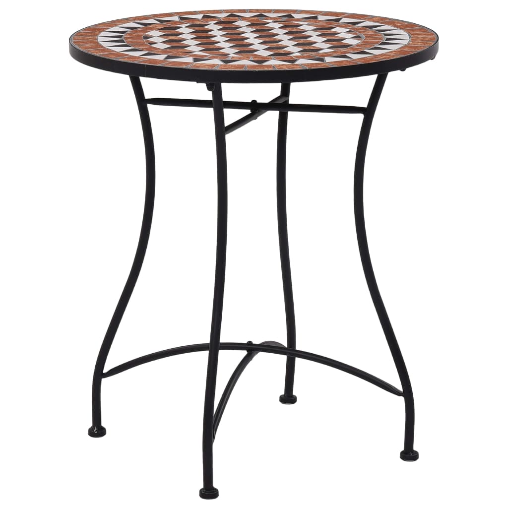  Mozaikový bistro stolík, hnedý 60 cm, keramika