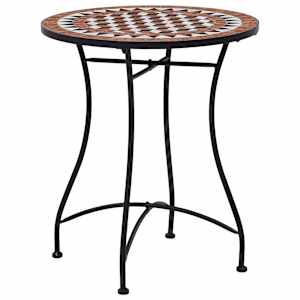 vidaXL mosaiikplaadiga bistroolaud, pruun, 60 cm, keraamiline