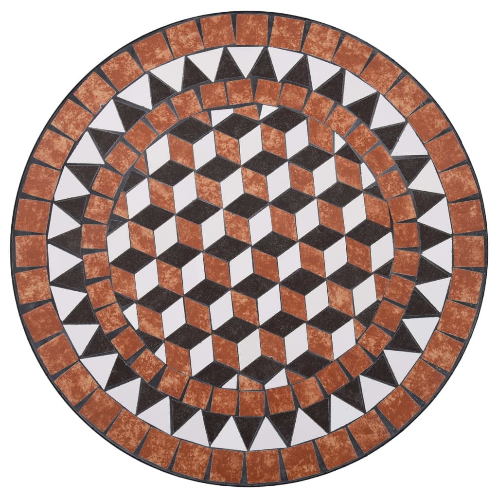  Mozaikový bistro stolík, hnedý 60 cm, keramika