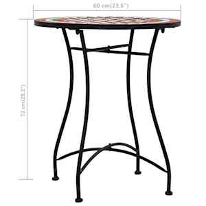 Mozaikový bistro stolek hnědý 60 cm keramika - obrázek 7