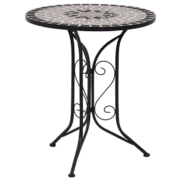 vidaXL mosaiikplaadiga bistroolaud, hall, 60 cm, keraamiline