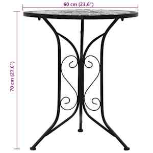 Mozaikový bistro stolek šedý 60 cm keramika - obrázek 7