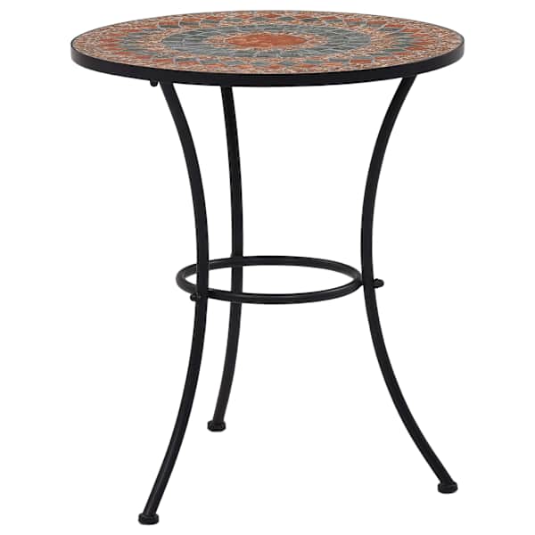 vidaXL mosaiikplaadiga bistroolaud, oranž/hall, 60 cm, keraamiline