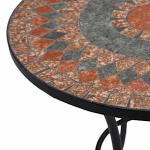 Mozaikový bistro stolek oranžovo-šedý 60 cm keramika - obrázek 4