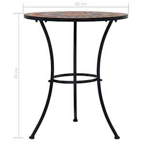 Mozaikový bistro stolek oranžovo-šedý 60 cm keramika - obrázek 8