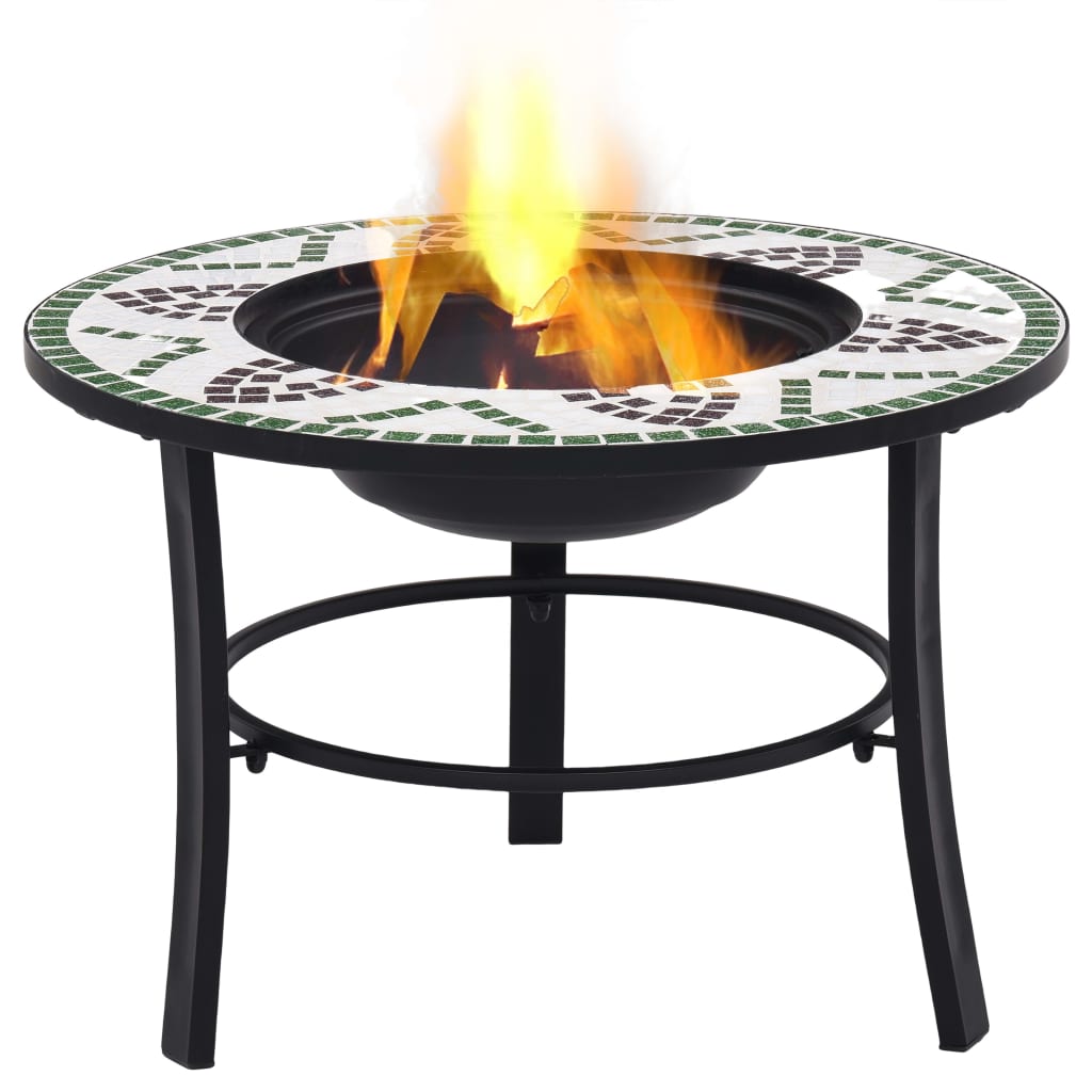 vidaXL Vatră de foc cu mozaic, verde, 68 cm, ceramică Casă imagine noua