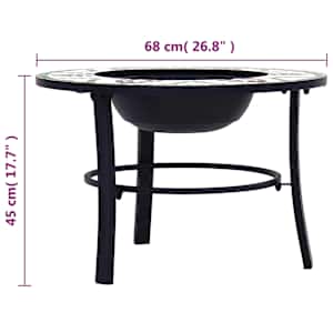 Mozaikové ohniště zelené 68 cm keramika - obrázek 9