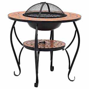 vidaXL tuleasemega laud, terrakota, 68 cm, keraamiline