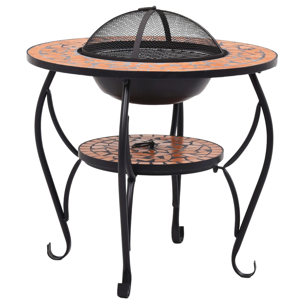 

vidaXL Mosaic Fire Pit Table Terracotta 26.8" Ceramic