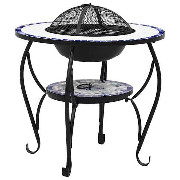 vidaXL tuleasemega laud, sinine ja valge, 68 cm, keraamiline