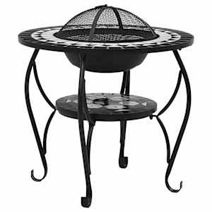 vidaXL tuleasemega laud, must ja valge, 68 cm, keraamiline