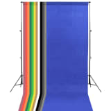 vidaXL Kit estúdio fotográfico c/ 13 fundos 1,6x5 m aço preto