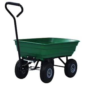 Zahradní sklápěcí ruční vozík 300 kg 75 l zelený - obrázek 2