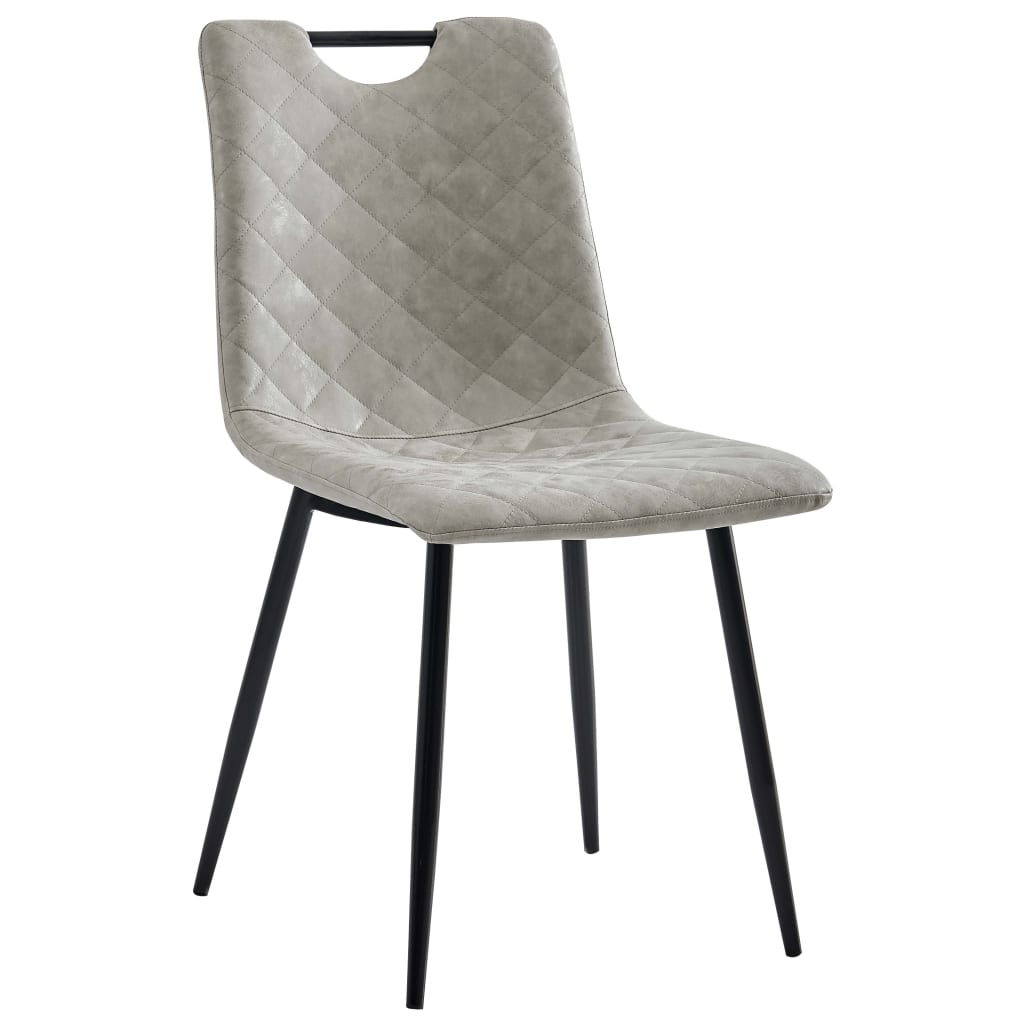 

vidaXL Eetkamerstoelen 6 st kunstleer lichtgrijs